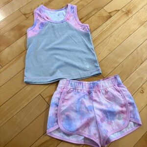 Body Glove Girls Matching Set Pink Purple Shorts Grey Tank Toddler Size 2T